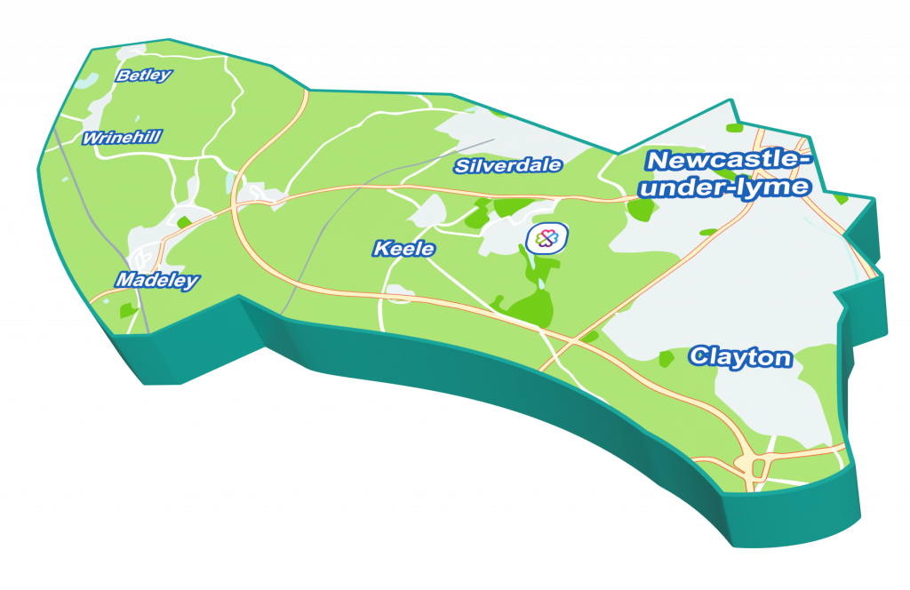 Keele Practice catchment area map